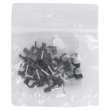 Handson Kabelclips Rond Zwart 7mm 25 stuks
