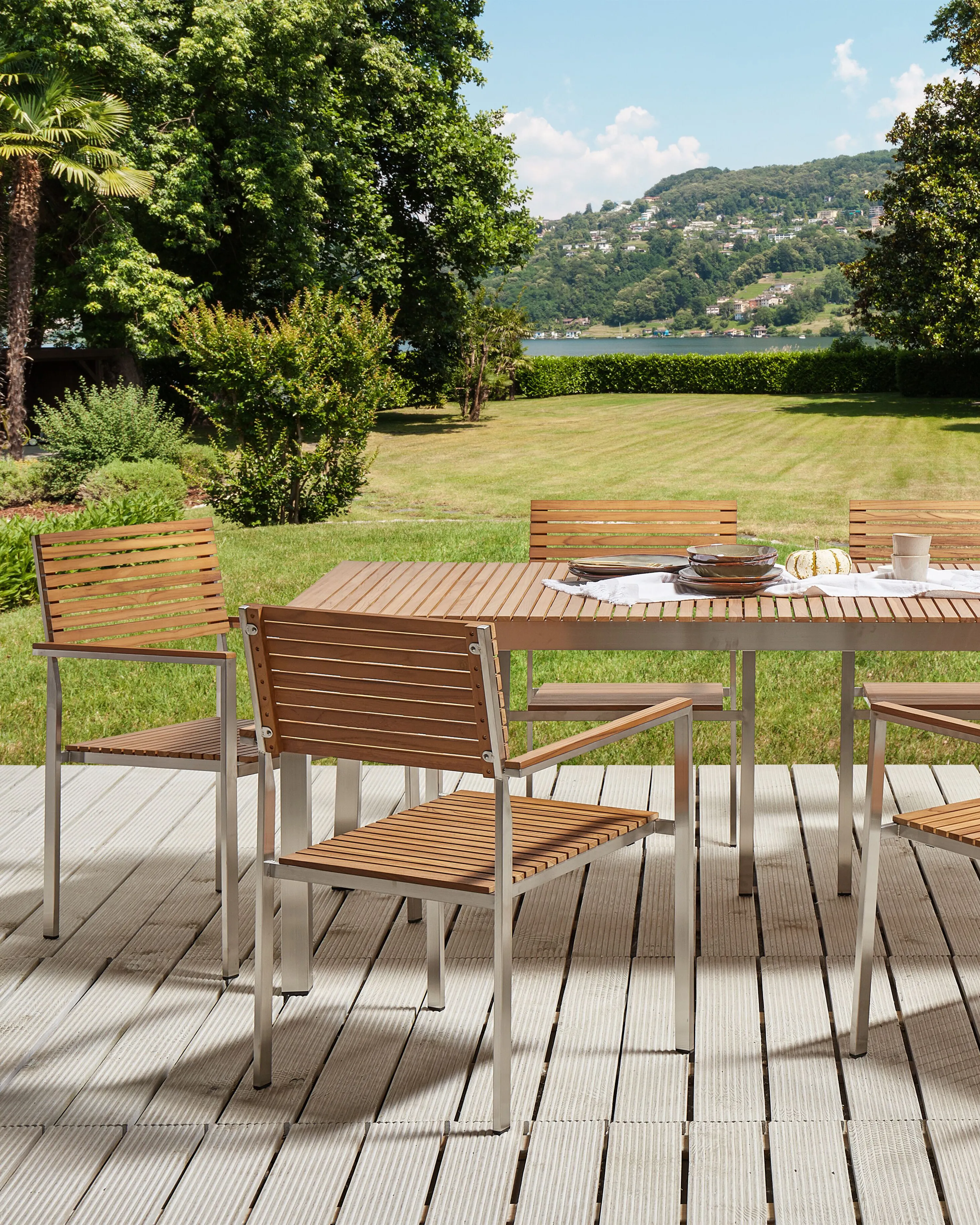 Set van 6 tuinstoelen VIAREGGIO Gecertificeerd teakhout Bruin