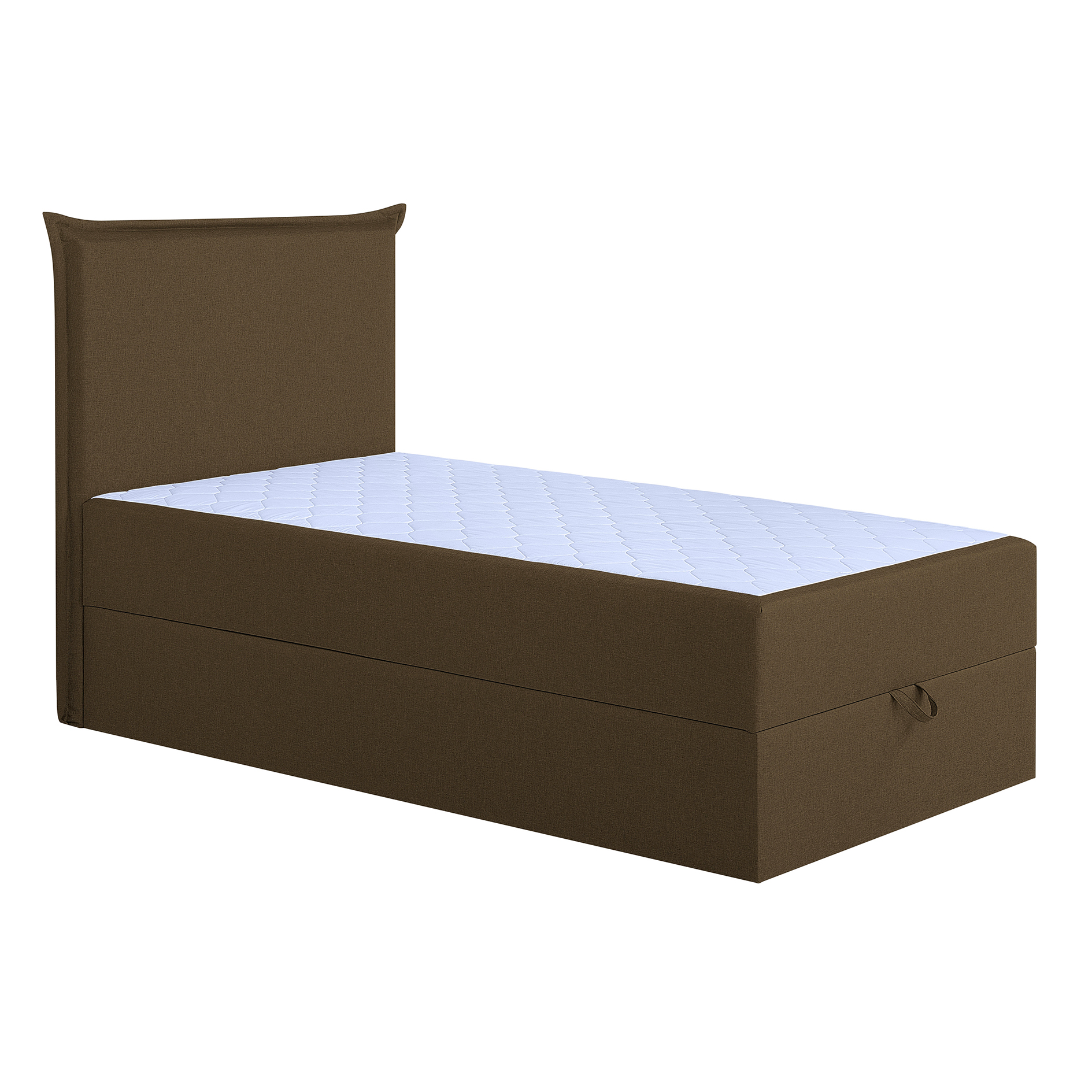 Boxspringbett - braun - mit Bettkasten - H3 - 100x200 cm