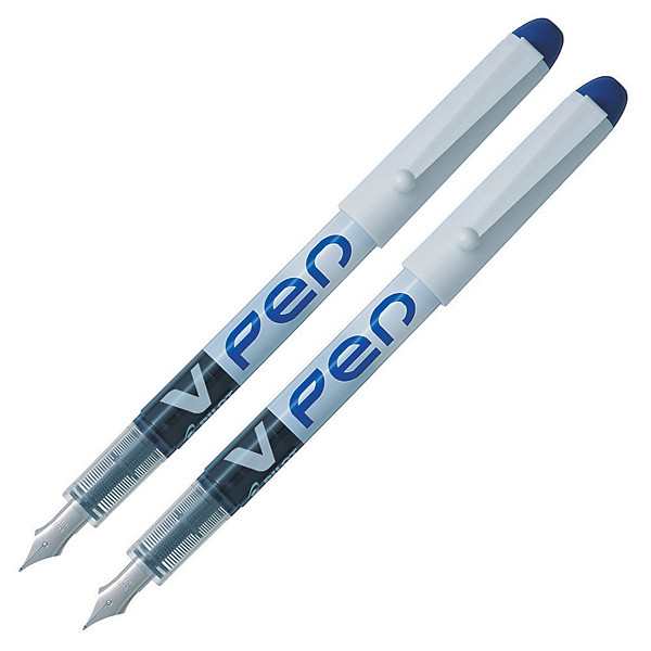 Stylos plume V-Pen Pilot coloris bleu, lot de 2