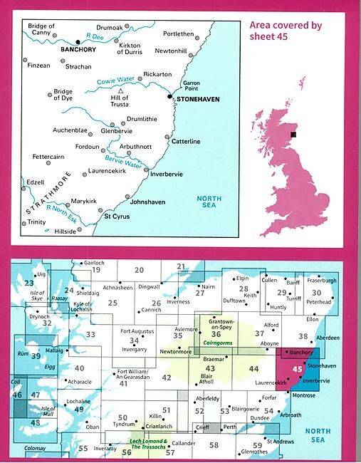 ORDNANCE SURVEY - 45 GB STONEHAVEN BANCHORY 1 50 000