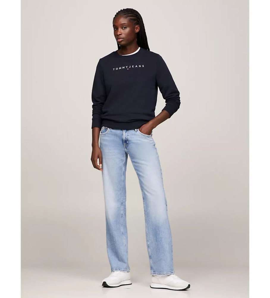 Moletom Tommy Jeans Linear Azul Marinho