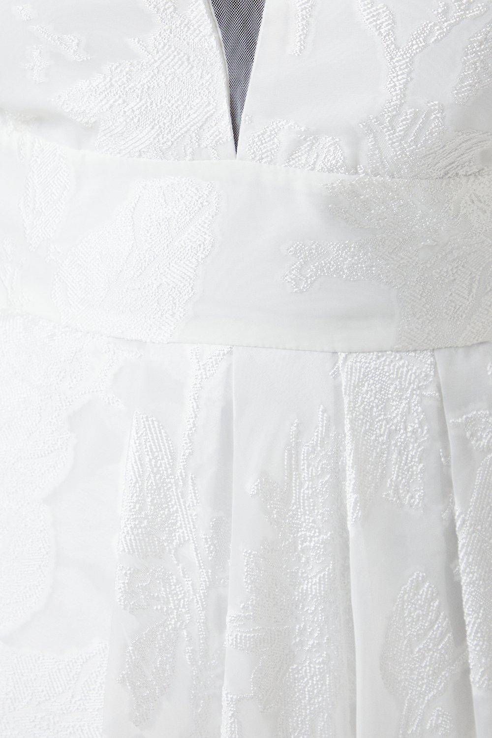 Coast Robe de Mariée Maxi Grande Taille à Décolleté Plongeant en Organza Jacquard Cascade