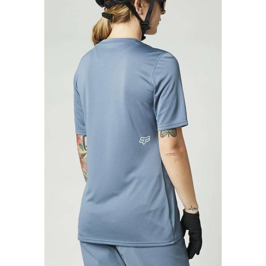 Fox Ranger MTB Fietsshirt Korte Mouwen Blauw Dames
