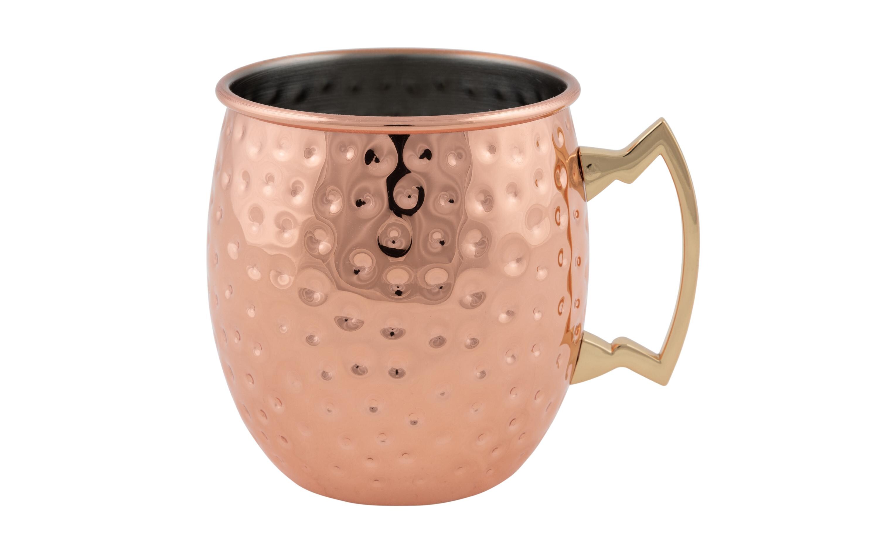 Cocktailbecher Moscow Mule 500 ml, 4 Stück, KupferCocktail-Starterset, 14-teilig
