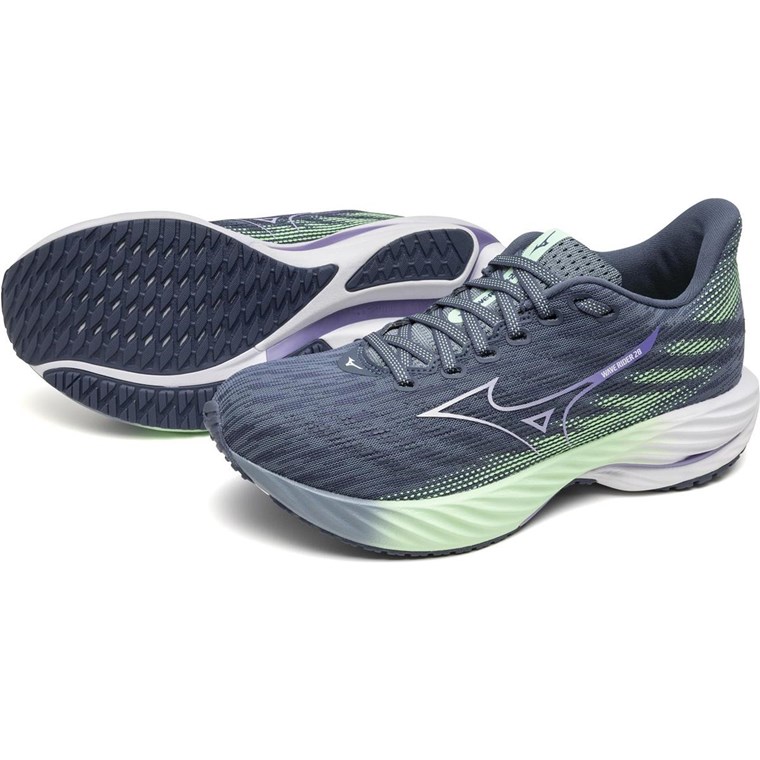 Mizuno Wave Rider 28 Dame Citadel/White/Neo Mint