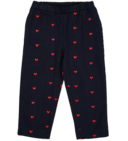 Copenhagen Colors Bukser - Navy/Rød Hearts