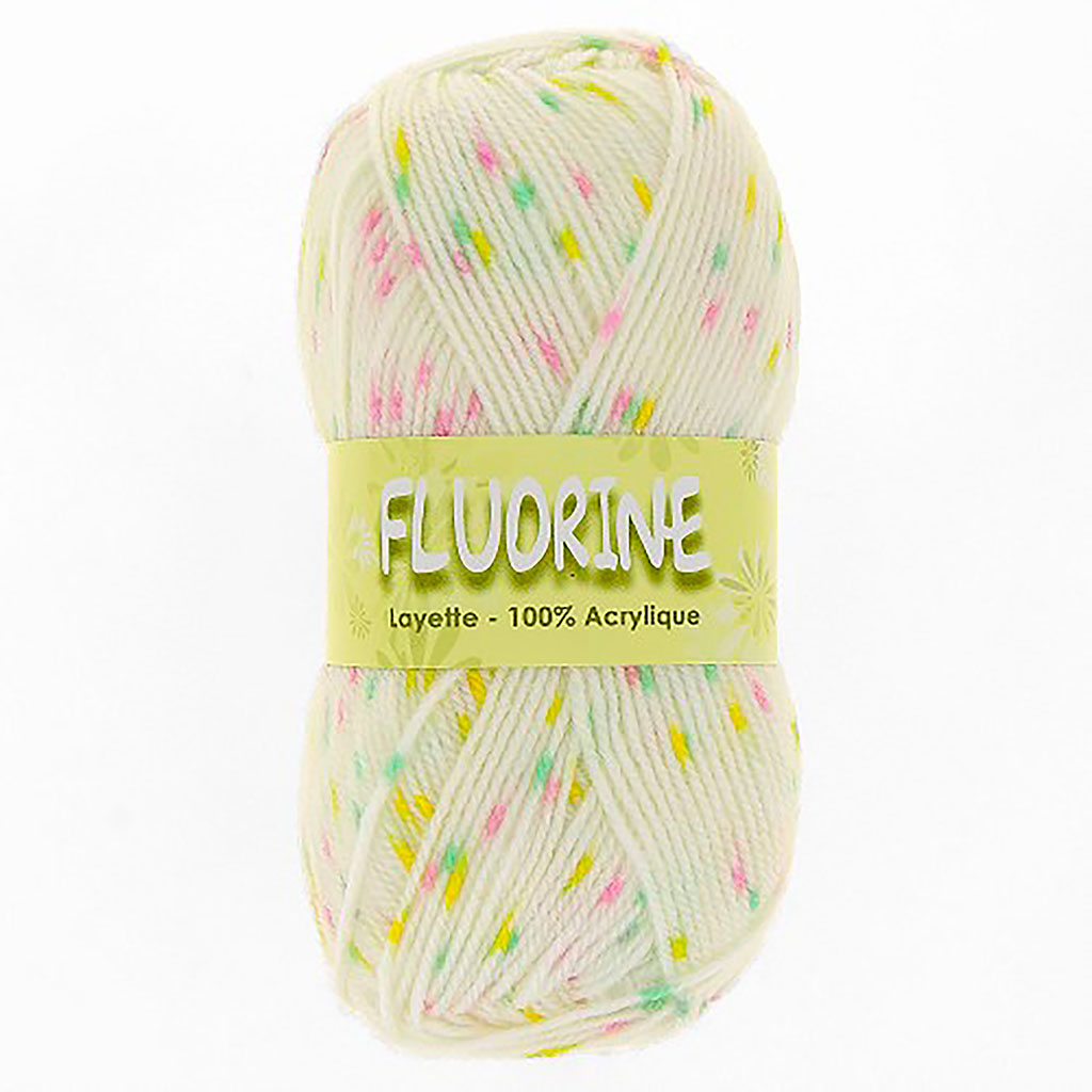 Lot de 2 pelotes de laine FLUORINE jaunes chinées 50g