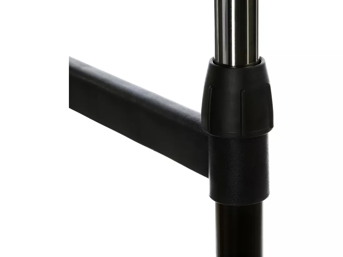 Portant à vêtements à roulettes doubles coloris noir - Longueur 80 x Profondeur 42 x Hauteur 170 cm