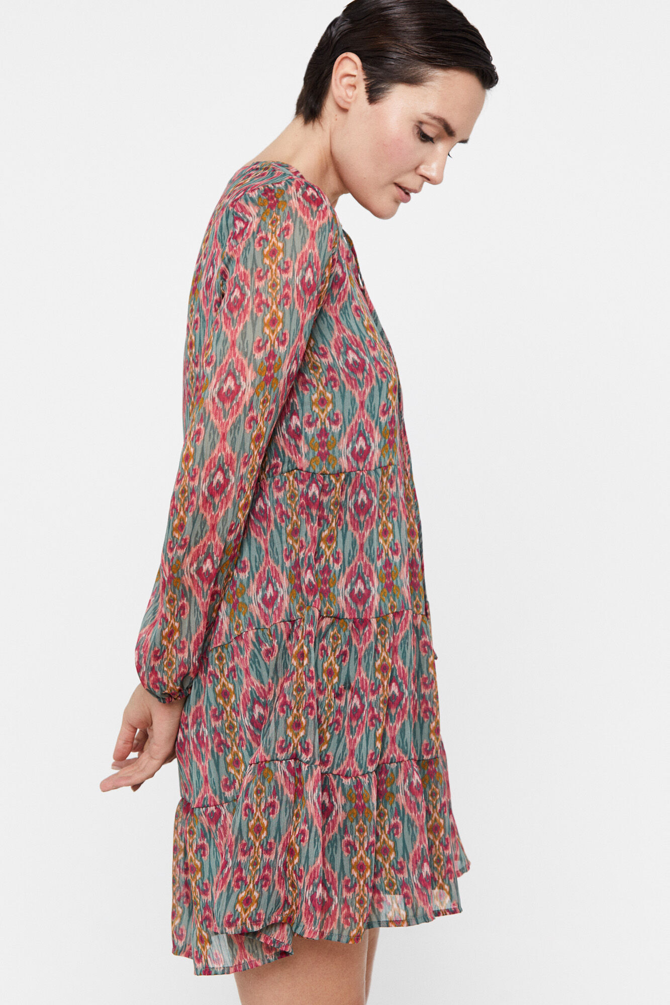 Vestido curto reciclado - Estampa verde