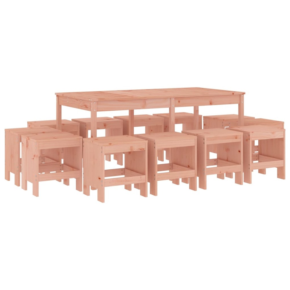Ensemble à dîner de jardin 13 pcs bois massif de douglas
