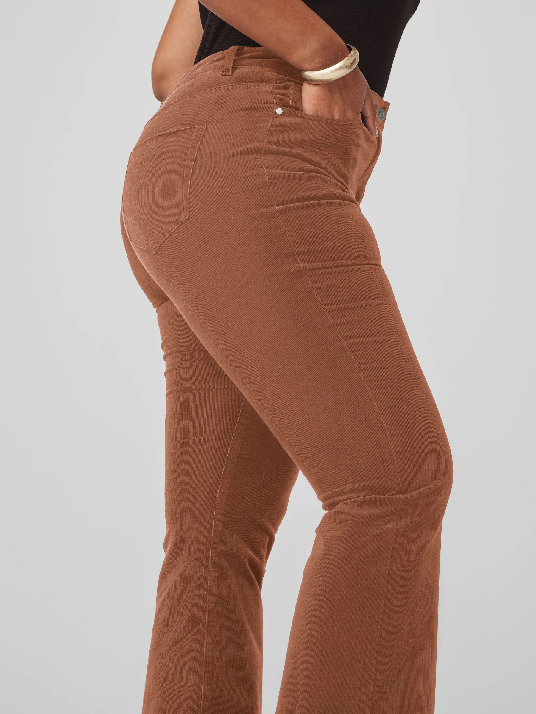 Lichtbruin - Corduroy Bootcut Hourglass Trousers