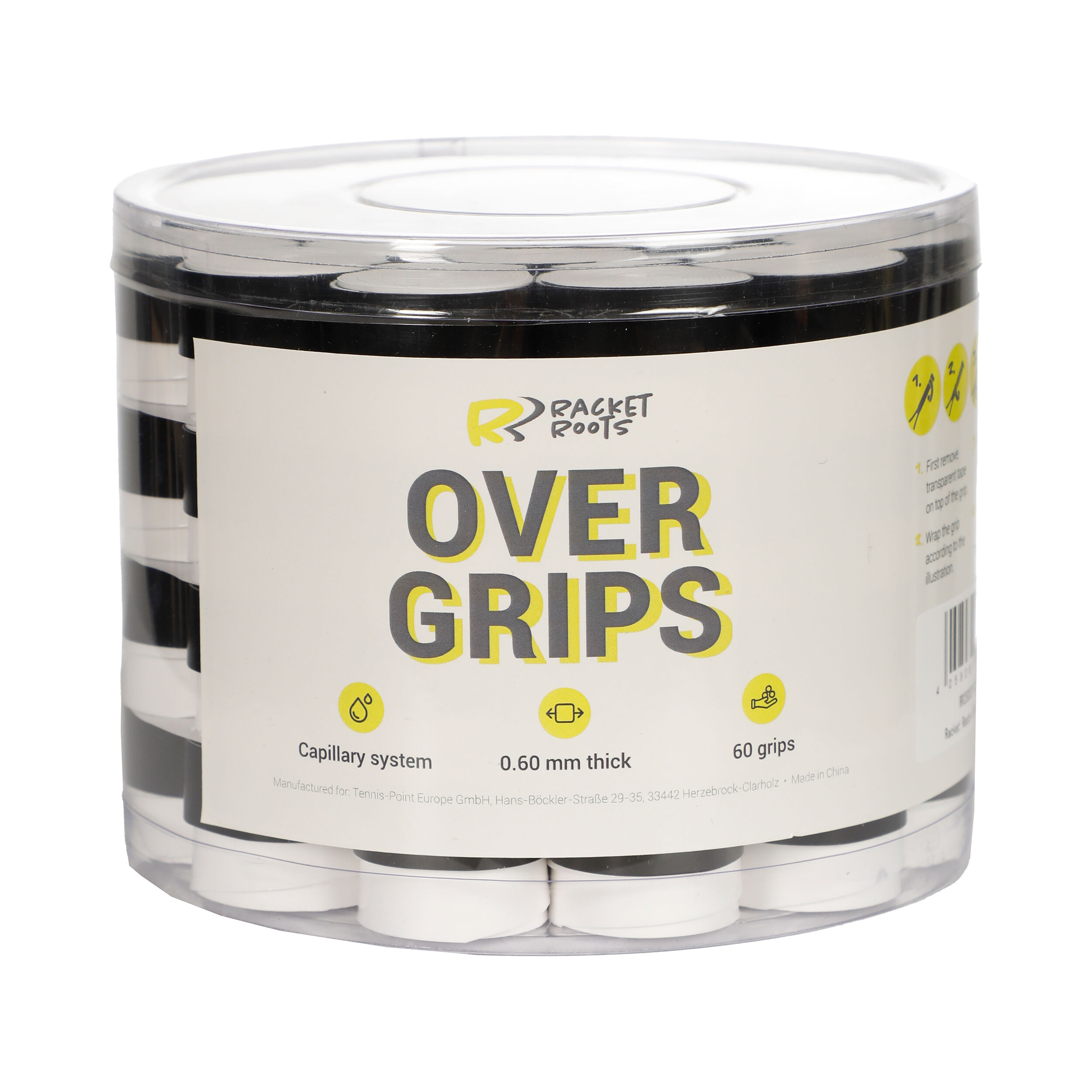 Racket Roots RR Grip Box De 60 Balles - Blanc