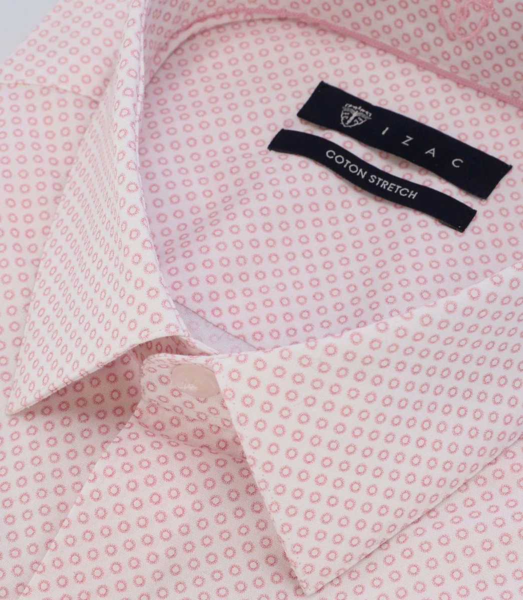 Chemise imprimée avec broderie rose