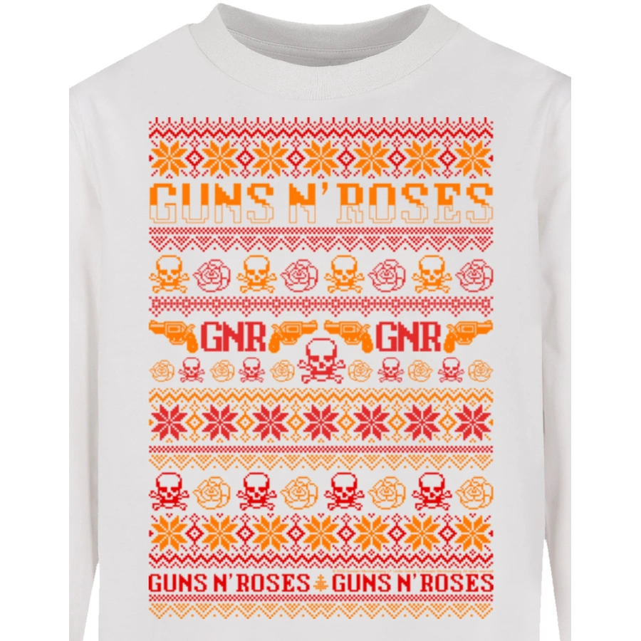 F4NT4STIC Longsleeve Shirt Guns n' Roses Weihnachten Christmas weiß