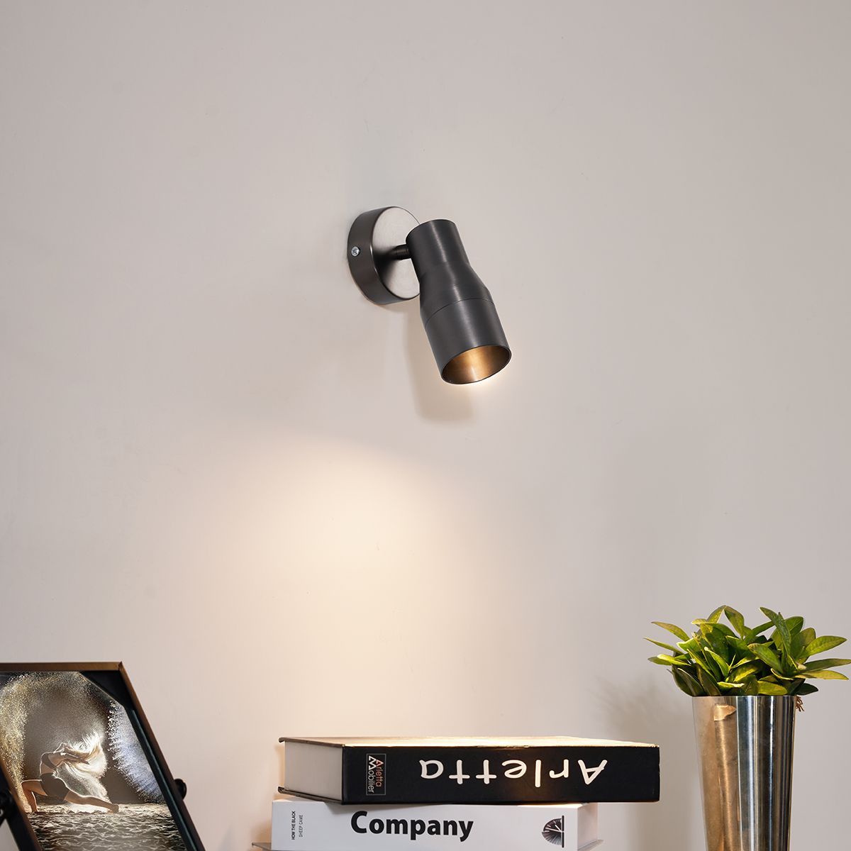 Moderne plafondspot gunmetal GU10 50mm rond - Stanley