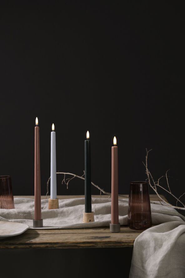 Uyuni Travertine Candleholder taper, S, Desert beige, 2-pack, 3,5x Desert beige