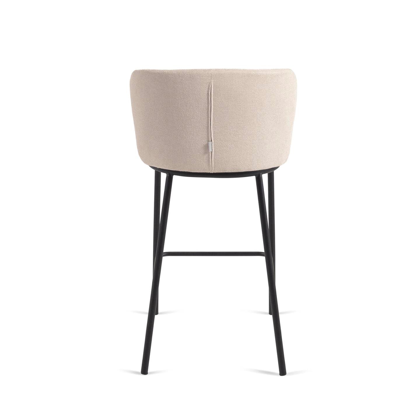 Kave Home Barhocker CISELIA Chenille beige/schwarz