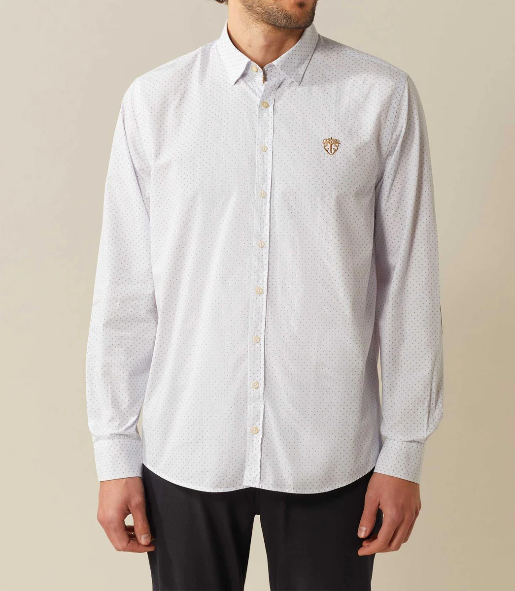 Chemise casual micro motif 