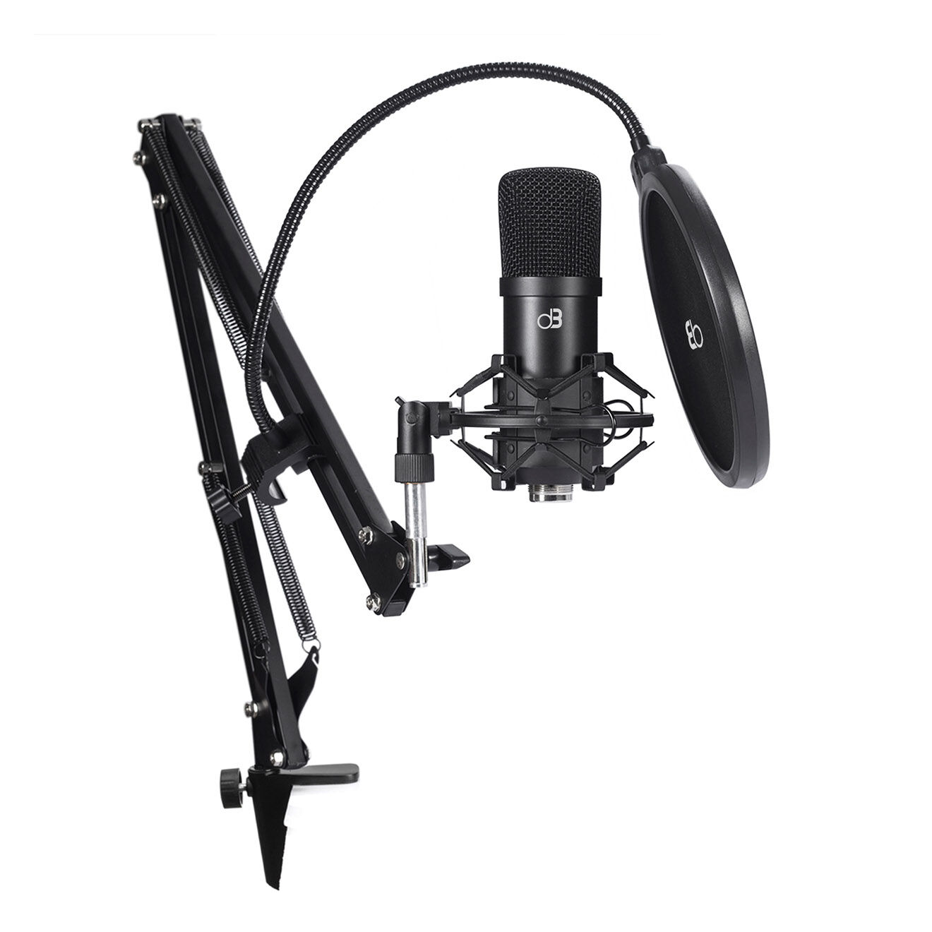 Dynabass Kit de microphone à condensateur avec bras mic500 noir