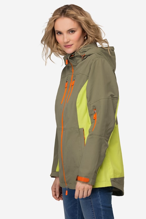 Funktions-Jacke, Kapuze, wasserabweisende Zipper