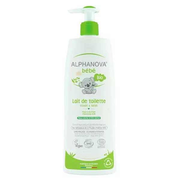 Leite de limpeza orgânico para bebês Alphanova 500ml