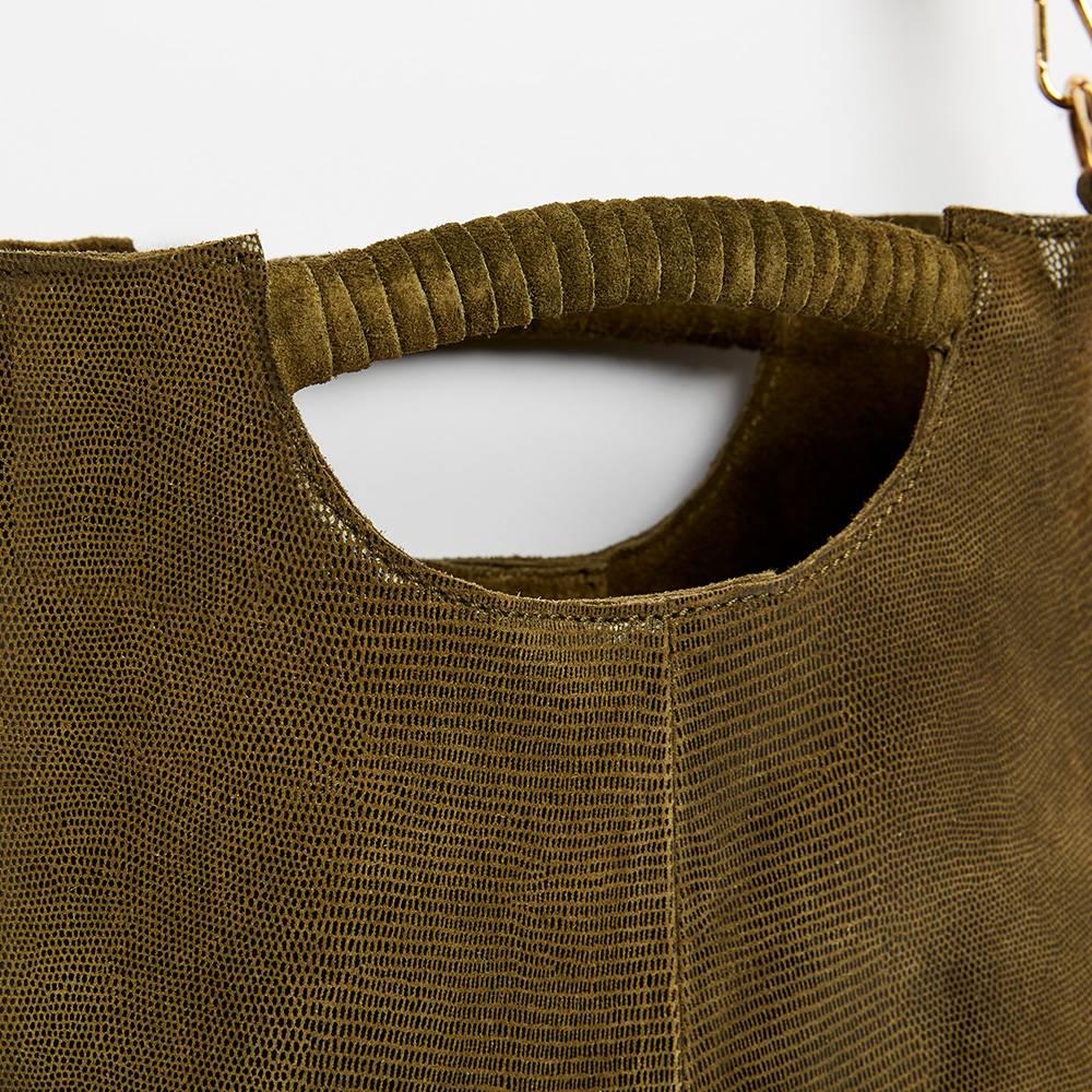 Geometric Retro SAC EN DAIM EFFET GALUCHAT AVEC FRANGE