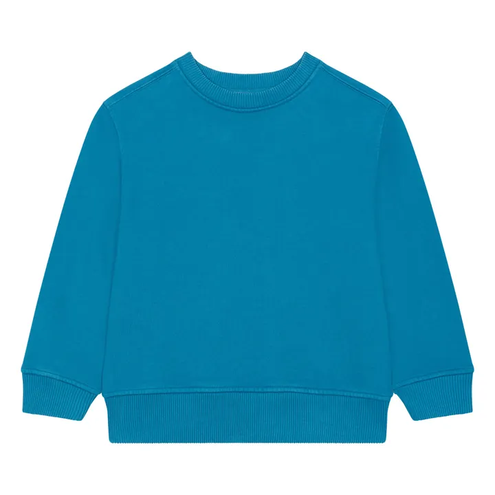 SMALLABLE BASICS Sweat Crewneck Garçon Molleton Bio | Bleu azur