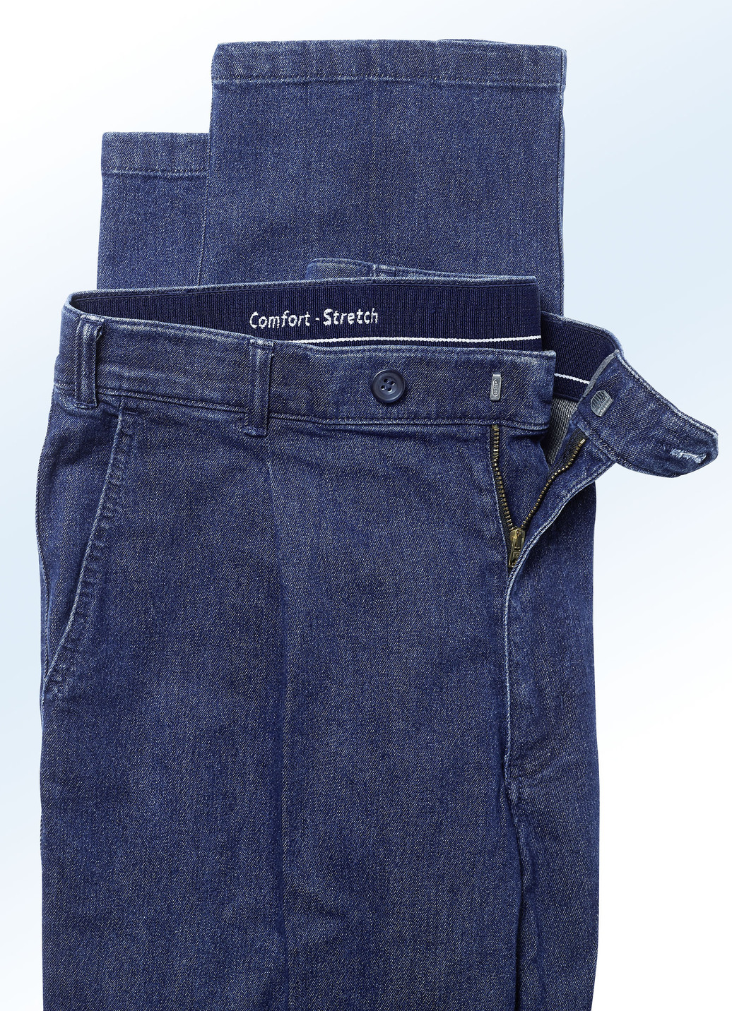 Bügelfreie Jeans mit Gürtel in 3 Farben
