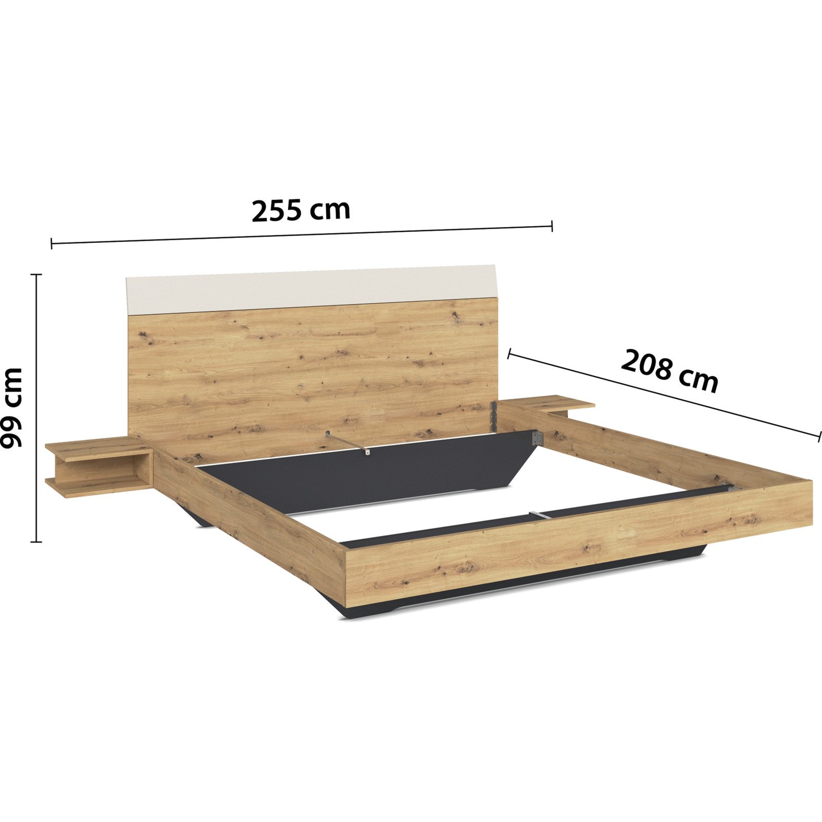 Bett Monza 180 x 200 cm Artisan/champagner