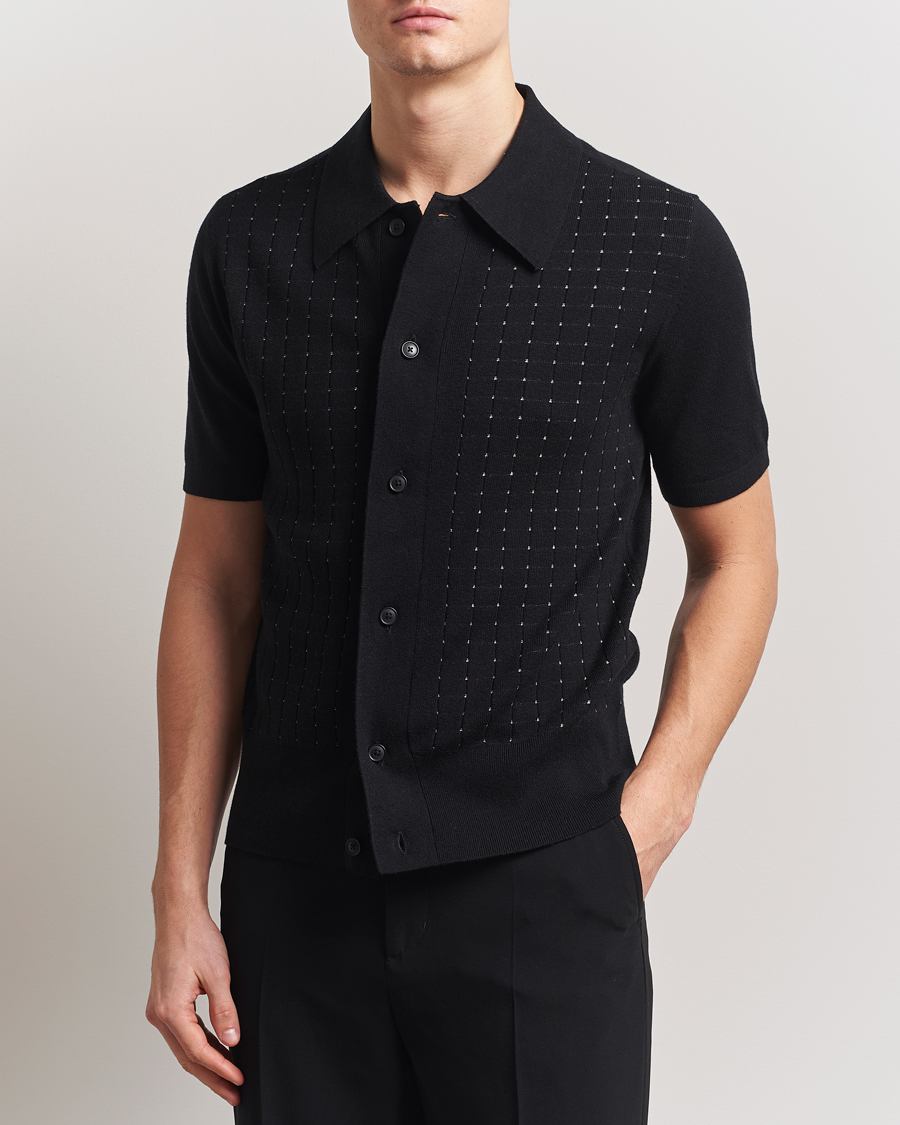 Tiger of Sweden Araawen Knitted Short Sleeve Shirt Black