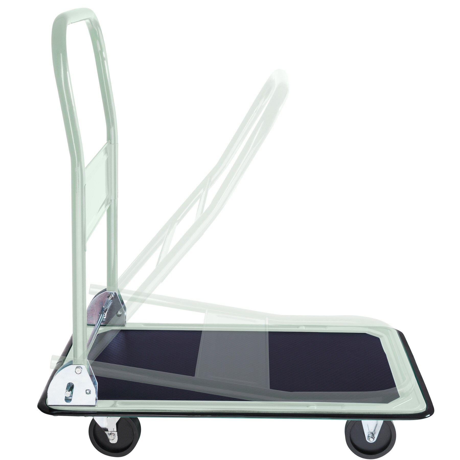 tectake® Plattformwagen, klappbarer Handgriff, rutschfeste Auflage und gummierter Kantenschutz, Ladefläche 73 x 47 cm