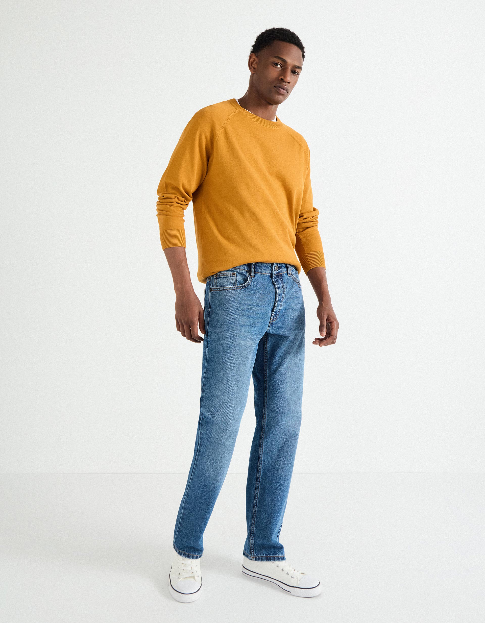 Calças de Ganga 'Straight Fit', Homem, Azul