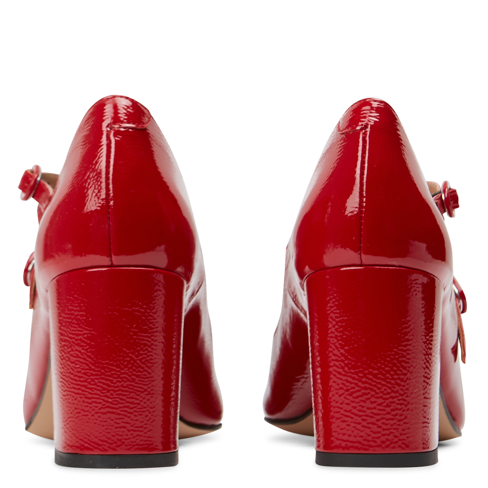 APPOLONIE - Sandales hautes en cuir vernis| Rouge