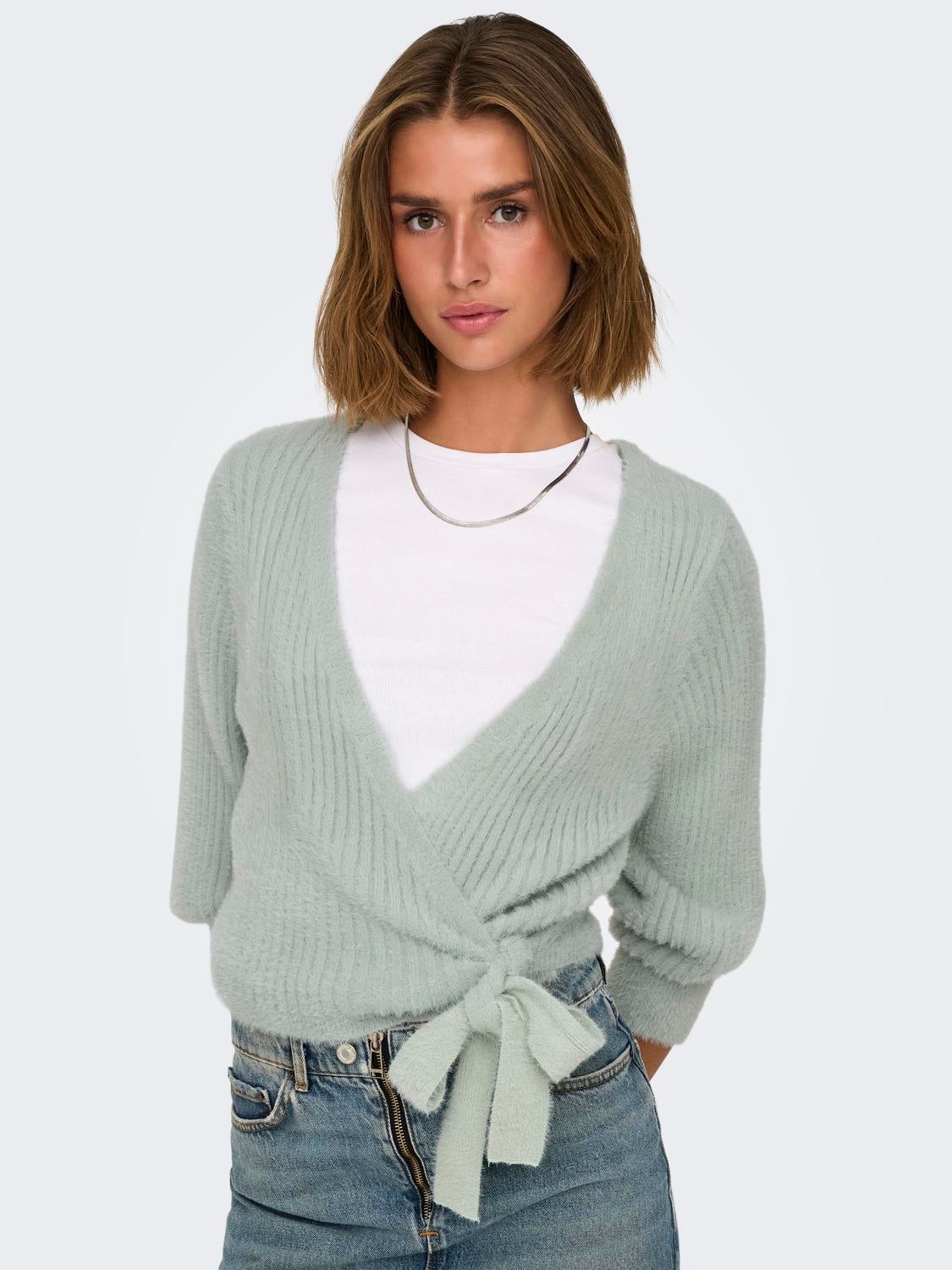 ONLAMANDA Strickpullover Aqua Gray