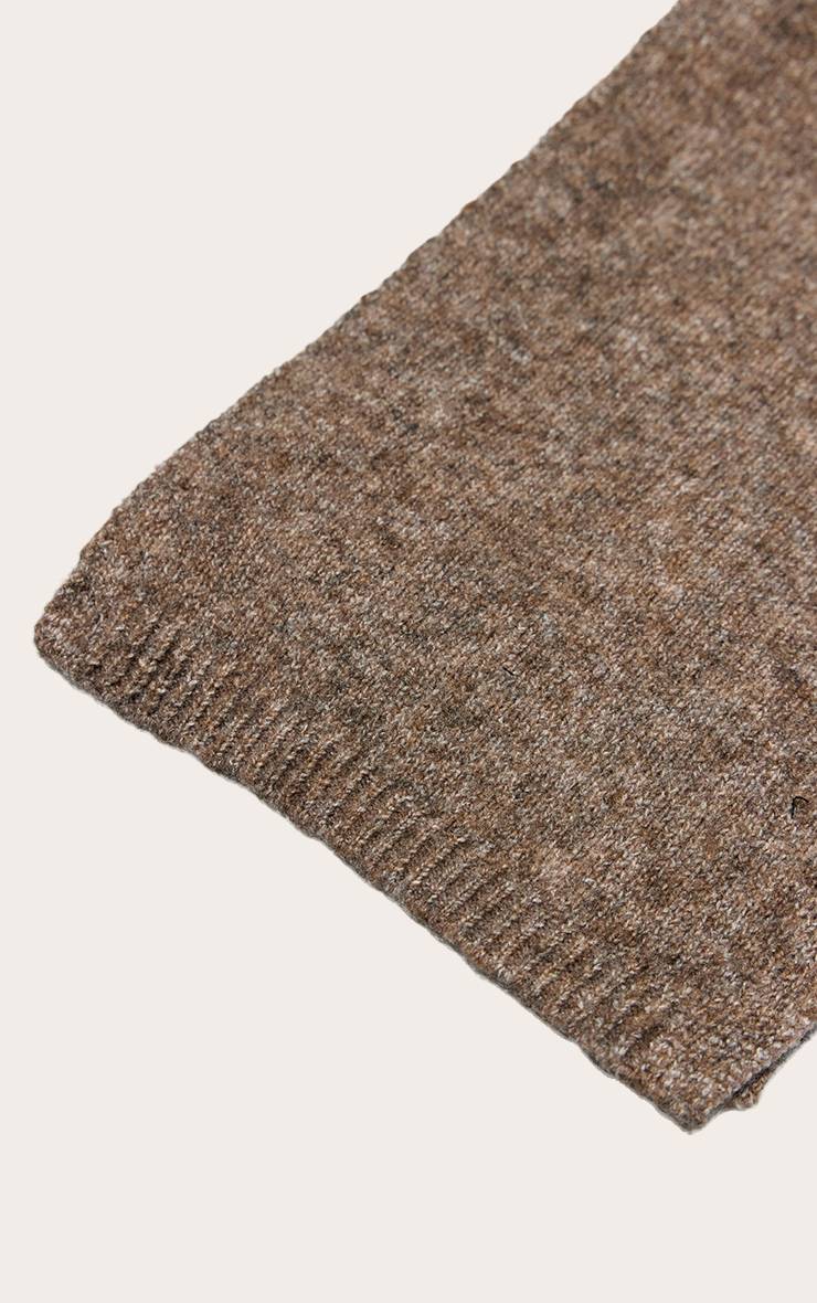 Taupe Écharpe Fine Tricotée