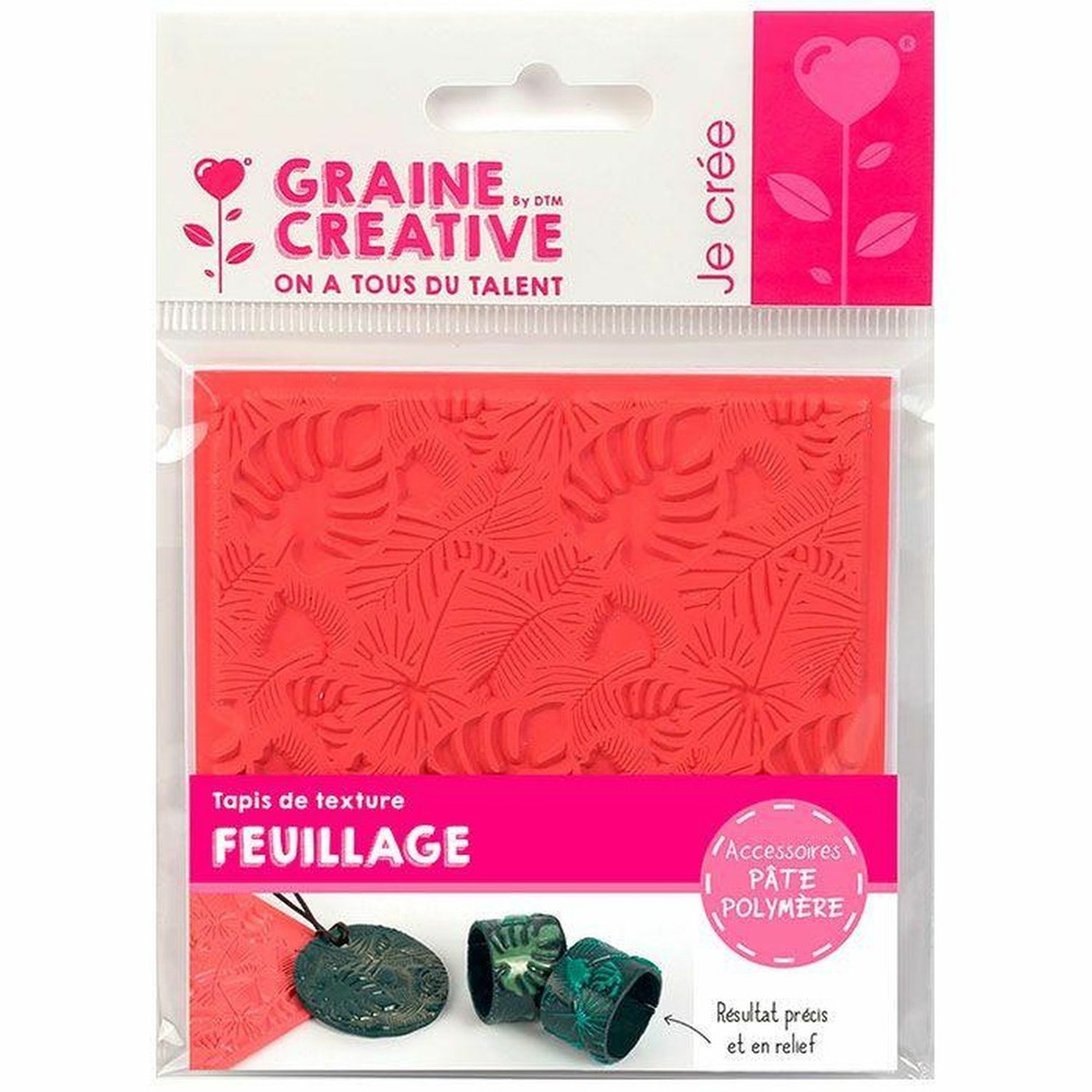 2 tapis de texture pour pâte polymère - feuillage