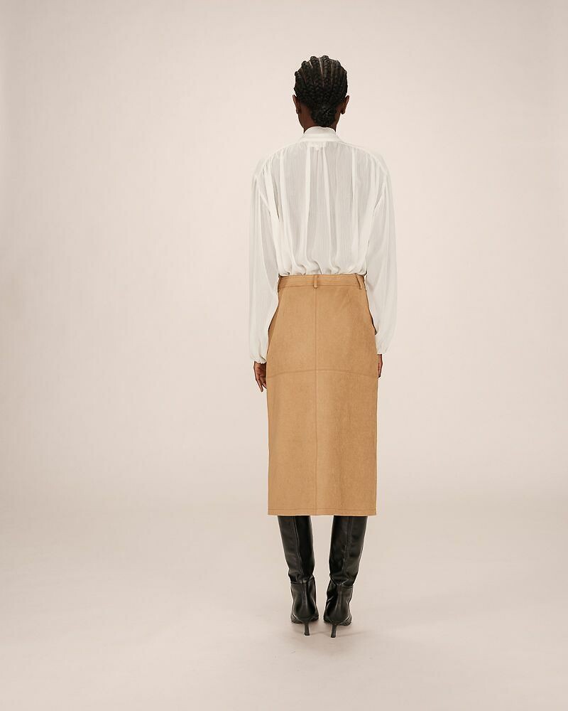 GRACE & MILA<br>Saia midi de camurça DESCULPE