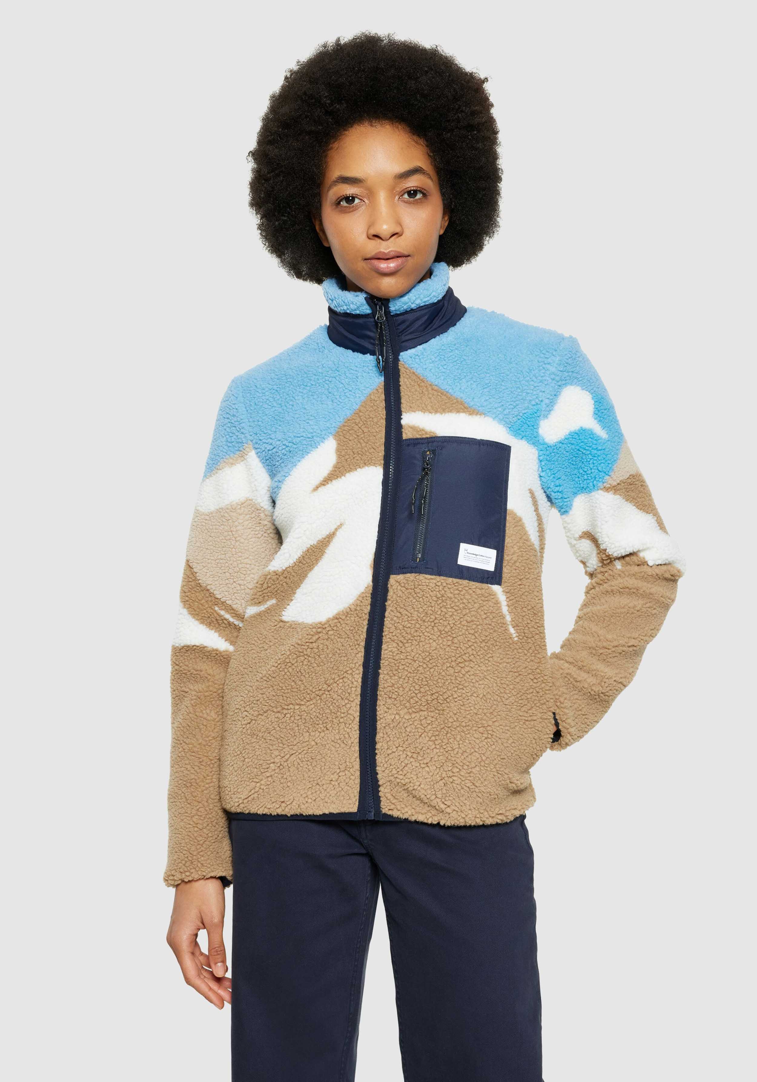 Knowledge Cotton Apparel Fleecejacke Mountain Teddy Blue