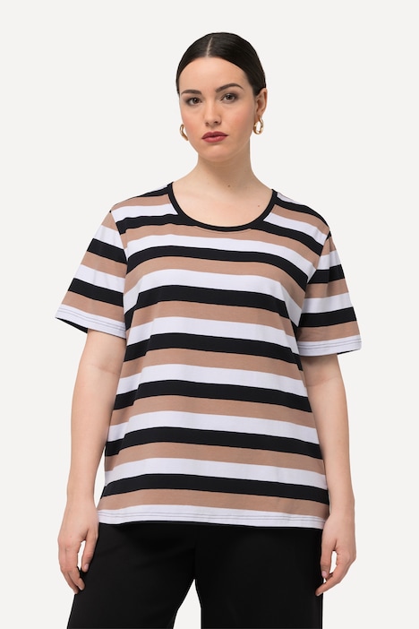 T-Shirt, Ringel, Rundhalsausschnitt, Halbarm