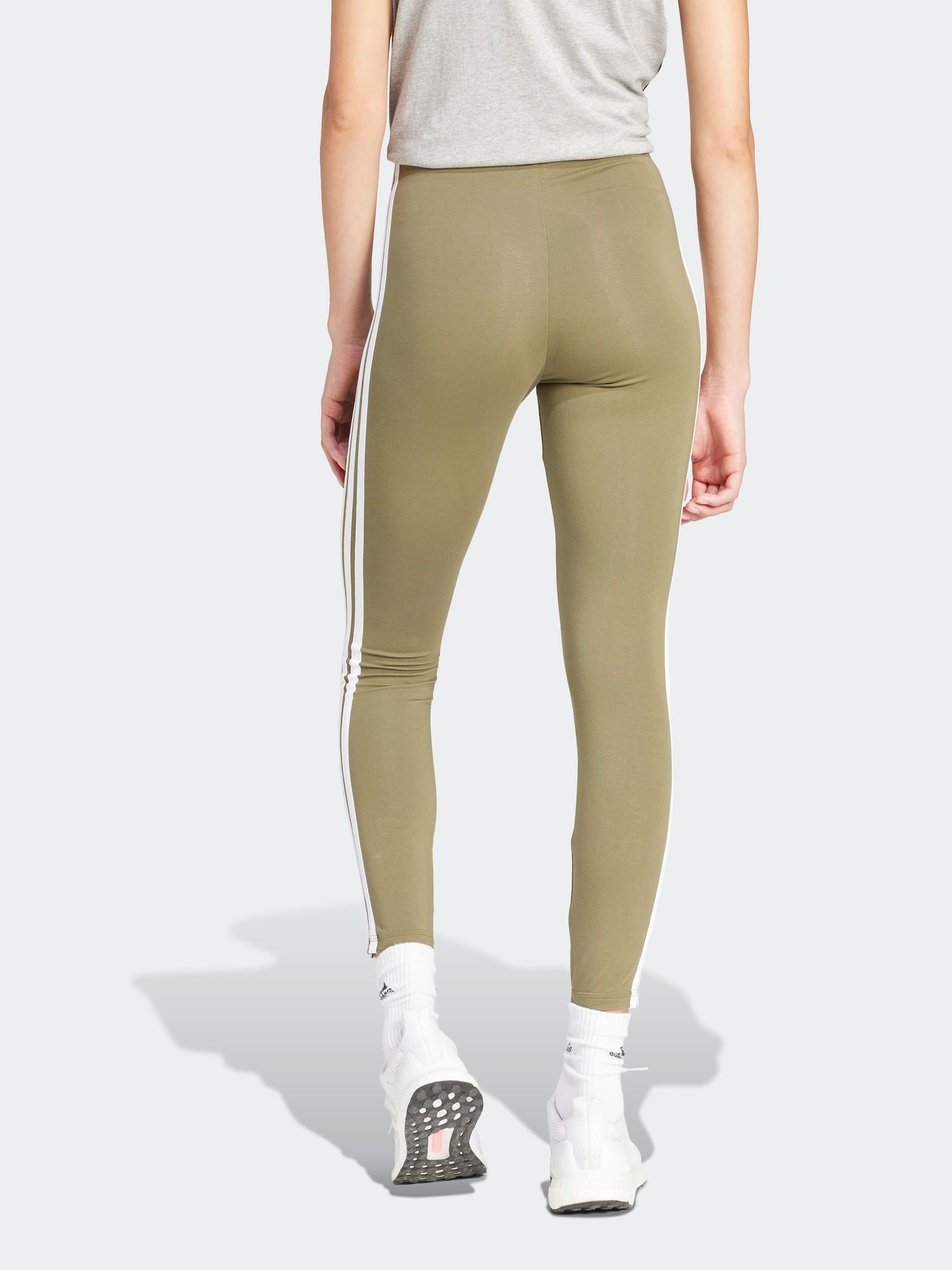 Groen - adidas Essentials katoenen legging met 3 strepen