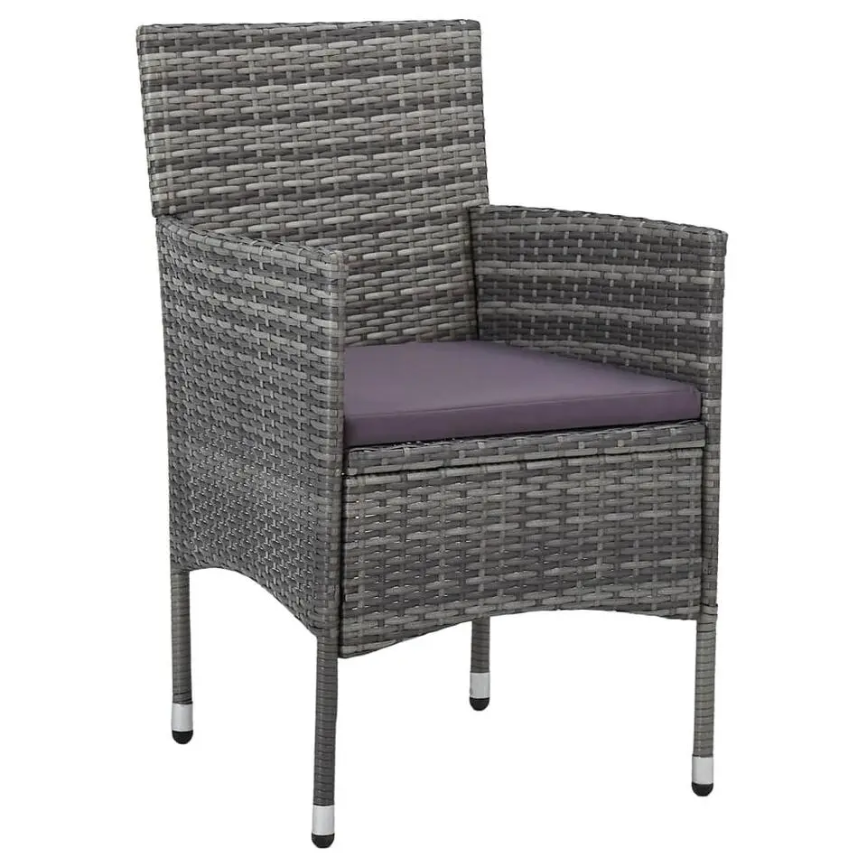 vidaXL - Bistroset - Grijs - Poly rattan