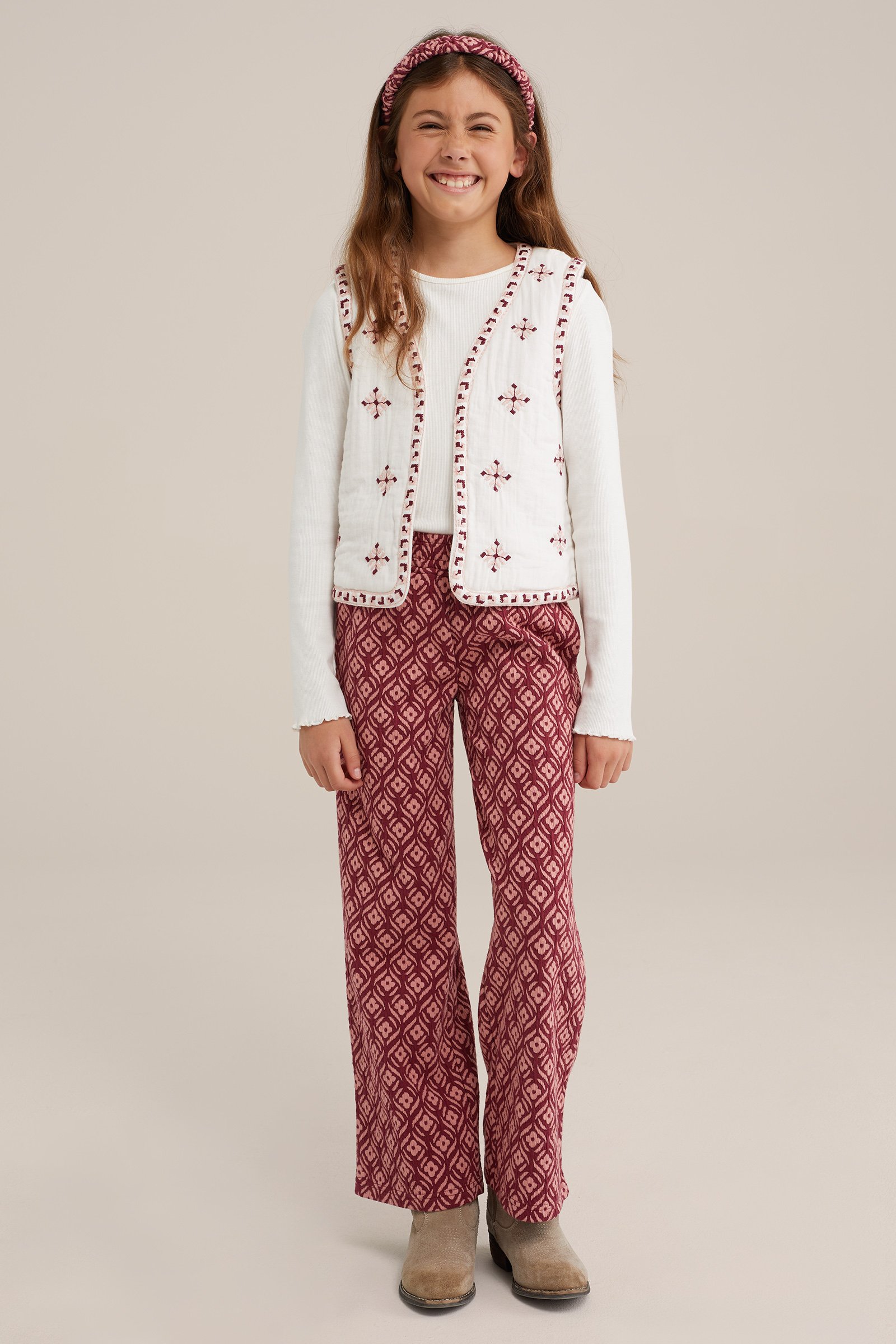 Meisjes gilet met embroidery WE Fashion Multikleur