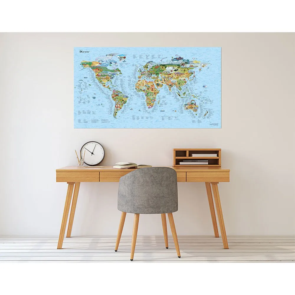 Mapa incrível da Surftrip: Melhores praias de surf do mundo - Edição original colorida.