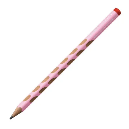 Ergonomischer Dreikant-Bleistift für Rechtshänder - STABILO EASYgraph in pastellpink- 2er Pack - Härtegrad HB