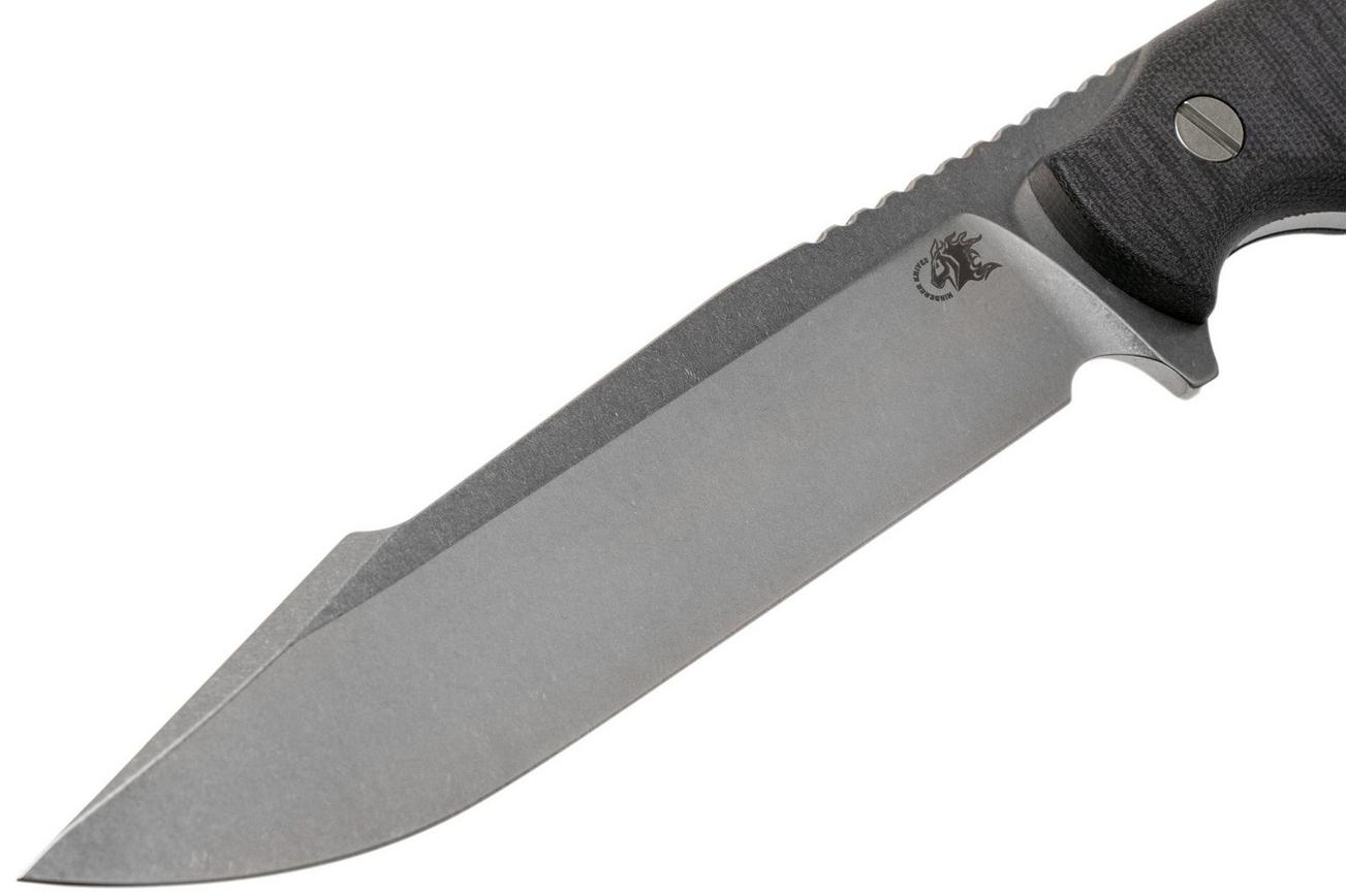 Rick Hinderer Fieldtac 6” Harpoon Spearpoint Stonewash Black micarta survivalmes