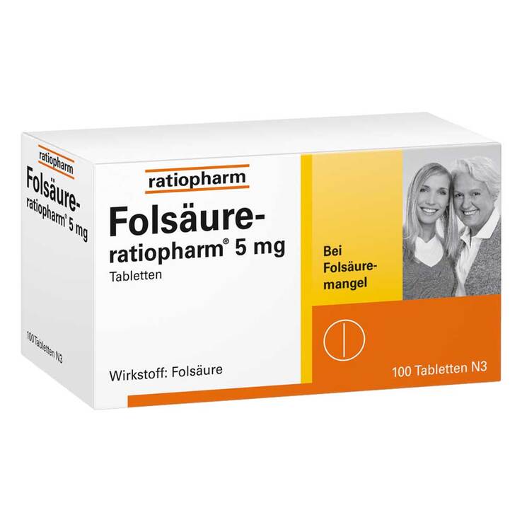 Folsäure Ratiopharm 5 mg Tabletten, 100 St