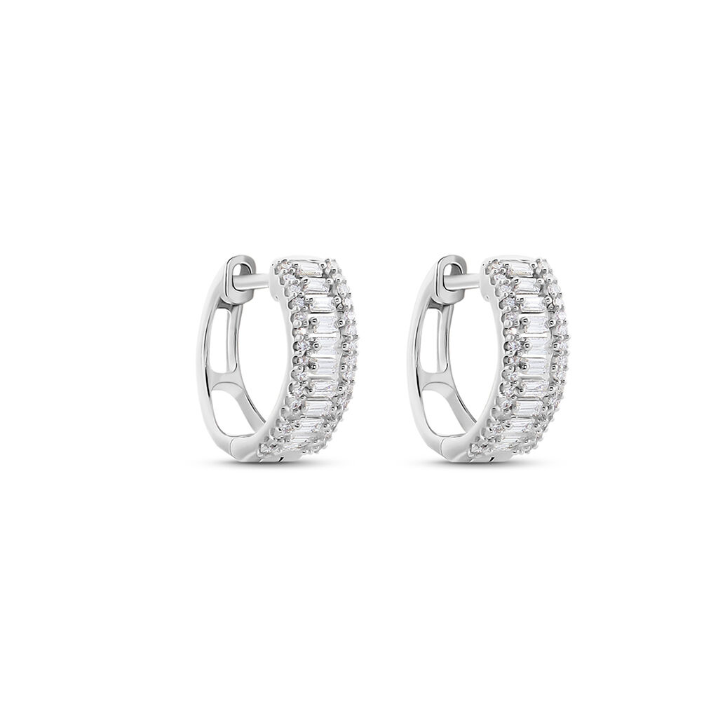 Créoles Or Blanc Collection 1986 Diamants