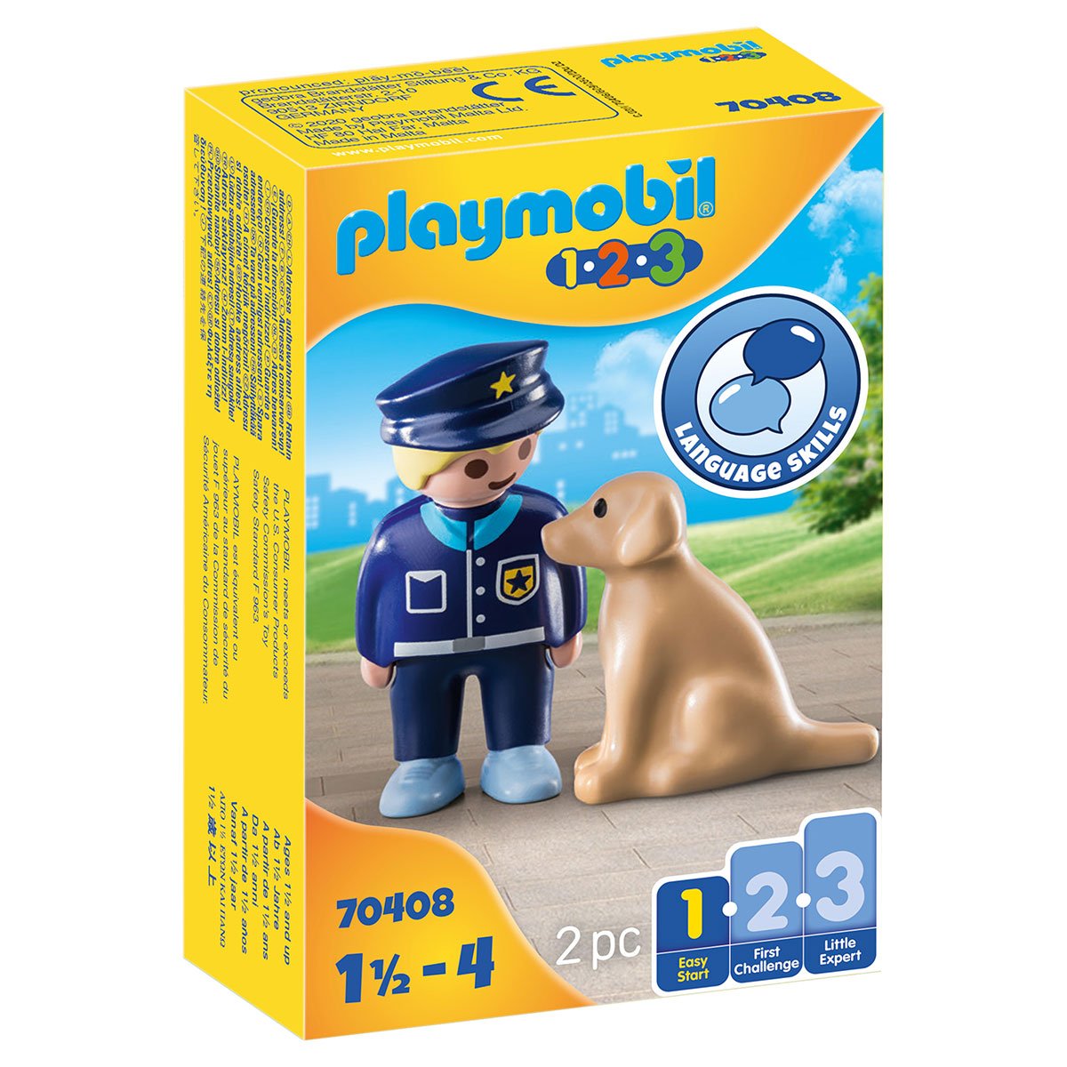 Playmobil 1.2.3 Policier avec chien 70408