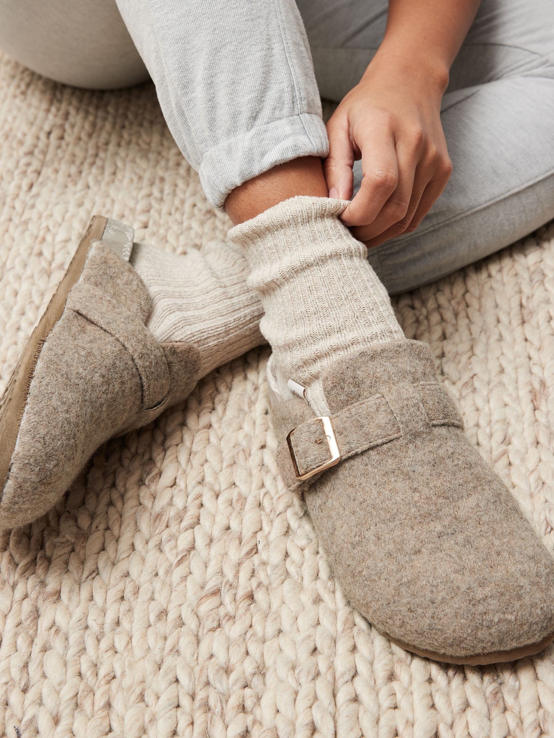 Laura Ashley vilten klomp muiltje pantoffels